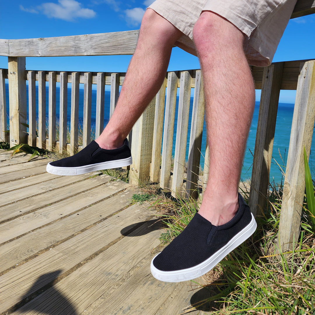 YY Nation Shoes Mens Size 10 Nimbo Bamboo Black Bamboo Slip On Sneakers *NWT* Nimbo Bamboo - Black / Black – YY Nation main image 3
